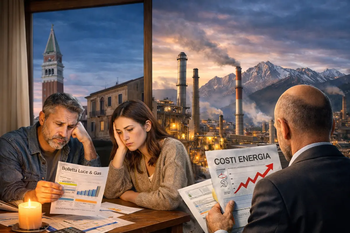 Famiglia e imprenditore in Veneto alle prese con aumento delle bollette energetiche tra case e industrie